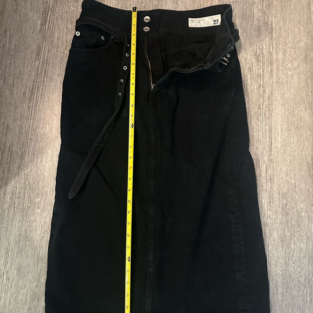 Rag & Bone Black Denim Pants with Silver Accents